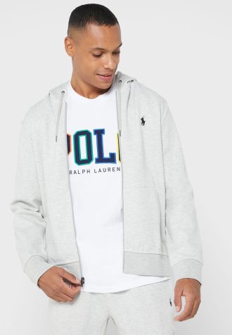 Sudadera con capucha Ralph Lauren Essential para hombre, color gris