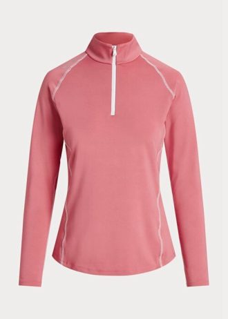 Sudadera con cremallera de un cuarto de Ralph Lauren para mujer en color rosa