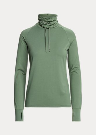 Sudadera con cuello alto Ralph Lauren para mujer, color verde