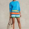 Sudadera con cuello redondo de polar Ralph Lauren azul para mujer