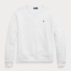 Sudadera con cuello redondo de polar Ralph Lauren blanca para mujer
