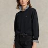 Sudadera con cuello redondo de polar Ralph Lauren negra para mujer