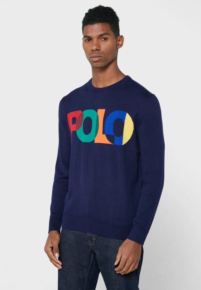 Sudadera con el logotipo de Ralph Lauren para hombre en azul marino Sudadera con el logotipo de Ralph Lauren para hombre en azul marino