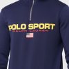Sudadera con media cremallera y logotipo de Ralph Lauren para hombre en azul marino