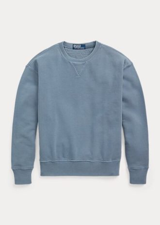Sudadera de cuello redondo de algodón orgánico Ralph Lauren para mujer en azul Sudadera de cuello redondo de algodón orgánico Ralph Lauren para mujer en azul