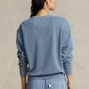 Sudadera de cuello redondo de algodón orgánico Ralph Lauren para mujer en azul Sudadera de cuello redondo de algodón orgánico Ralph Lauren para mujer en azul