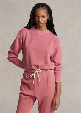 Sudadera de cuello redondo de algodón orgánico Ralph Lauren rosa para mujer Sudadera de cuello redondo de algodón orgánico Ralph Lauren rosa para mujer
