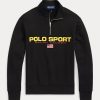 Sudadera deportiva de polar Ralph Lauren Polo para mujer, color negro Sudadera deportiva de polar Ralph Lauren Polo para mujer, color negro