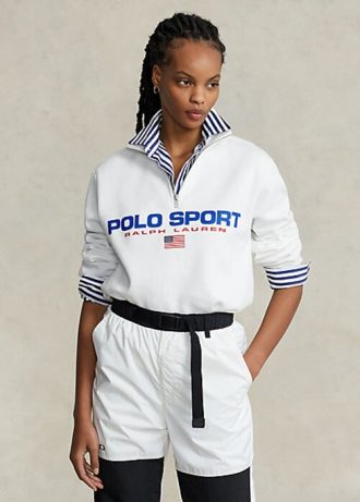 Sudadera deportiva de polar Ralph Lauren Polo para mujer en color blanco