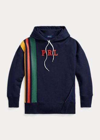 Sudadera polar a rayas Ralph Lauren para mujer, color azul marino