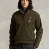 Sudadera polar cepillada Ralph Lauren Polo Bear para hombre en color oliva