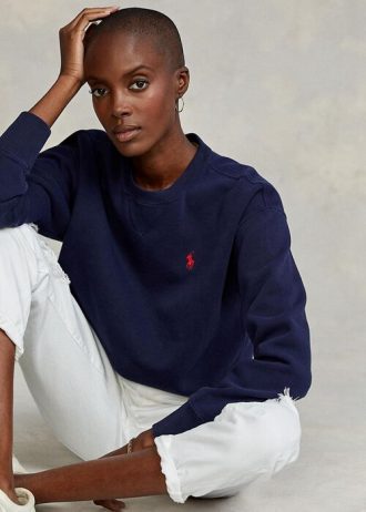 Sudadera polar Ralph Lauren para mujer en color azul marino Sudadera polar Ralph Lauren para mujer en color azul marino
