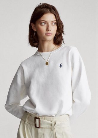 Sudaderas polares Ralph Lauren blancas para mujer Sudaderas polares Ralph Lauren blancas para mujer