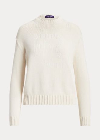 Suéteres blancos de mezcla de algodón con adornos de Ralph Lauren para mujer Suéteres blancos de mezcla de algodón con adornos de Ralph Lauren para mujer