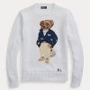 Suéteres blancos de mezcla de algodón Ralph Lauren Polo Bear para mujer