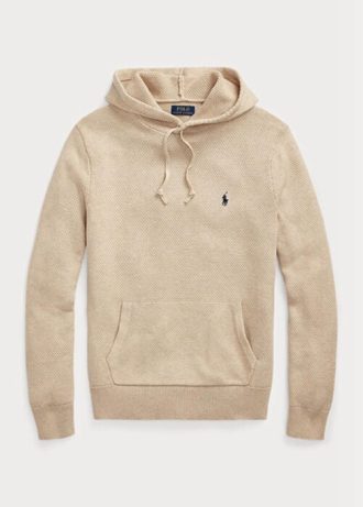 Suéteres con capucha de algodón texturizado Ralph Lauren para hombre en beige
