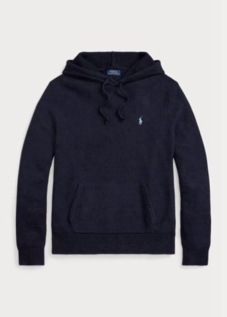 Suéteres con capucha de algodón texturizado Ralph Lauren para hombre en color azul marino