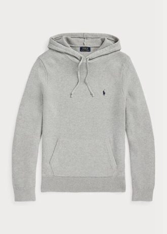 Suéteres con capucha de algodón texturizado Ralph Lauren para hombre en gris