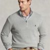 Suéteres de algodón Ralph Lauren con cremallera de un cuarto para hombre en gris Suéteres de algodón Ralph Lauren con cremallera de un cuarto para hombre en gris