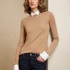 Suéteres de cachemira con cuello Ralph Lauren para mujer en color marrón Suéteres de cachemira con cuello Ralph Lauren para mujer en color marrón