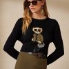 Suéteres de cachemira negros con diseño de oso utilitario de Ralph Lauren para mujer Suéteres de cachemira negros con diseño de oso utilitario de Ralph Lauren para mujer