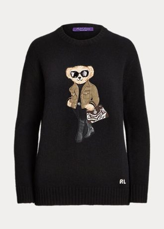 Suéteres de cachemira negros con diseño de oso utilitario de Ralph Lauren para mujer Suéteres de cachemira negros con diseño de oso utilitario de Ralph Lauren para mujer