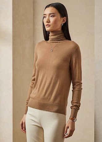 Suéteres de cuello alto de cachemira Ralph Lauren para mujer en color marrón Suéteres de cuello alto de cachemira Ralph Lauren para mujer en color marrón