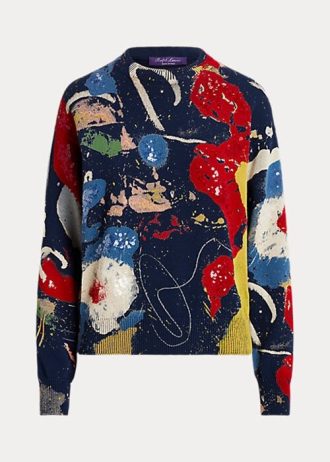 Suéteres de cuello redondo de algodón con estampado multicolor de Ralph Lauren para mujer Suéteres de cuello redondo de algodón con estampado multicolor de Ralph Lauren para mujer