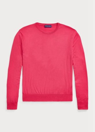 Suéteres de cuello redondo de algodón Ralph Lauren para hombre en color rosa