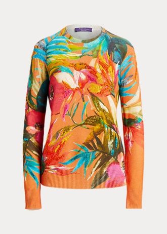 Suéteres de cuello redondo de cachemira con gráficos multicolores de Ralph Lauren para mujer Suéteres de cuello redondo de cachemira con gráficos multicolores de Ralph Lauren para mujer