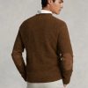 Suéteres de cuello redondo de lana con parche de gamuza de Ralph Lauren para hombre en color marrón
