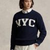 Suéteres de cuello redondo Ralph Lauren Nyc para hombre en azul marino
