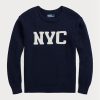 Suéteres de cuello redondo Ralph Lauren Nyc para hombre en azul marino