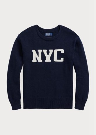 Suéteres de cuello redondo Ralph Lauren Nyc para hombre en azul marino