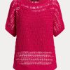 Suéteres de manga corta de malla de algodón Ralph Lauren para mujer en color fucsia Suéteres de manga corta de malla de algodón Ralph Lauren para mujer en color fucsia