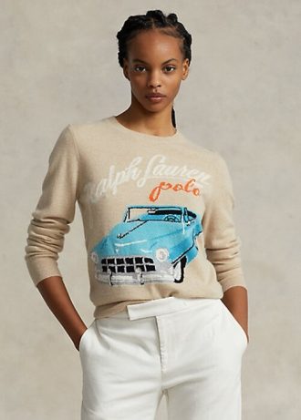 Suéteres Ralph Lauren ar-Motif de mezcla de cachemira en beige para mujer