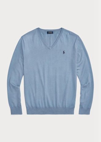 Suéteres Ralph Lauren de algodón texturizado de corte entallado para hombre en azul Suéteres Ralph Lauren de algodón texturizado de corte entallado para hombre en azul