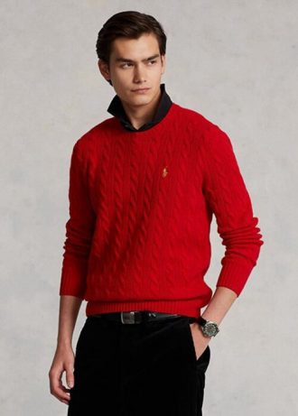 Suéteres Ralph Lauren de lana y cachemir para hombre, color rojo, para el Año Nuevo Lunar Suéteres Ralph Lauren de lana y cachemir para hombre, color rojo, para el Año Nuevo Lunar