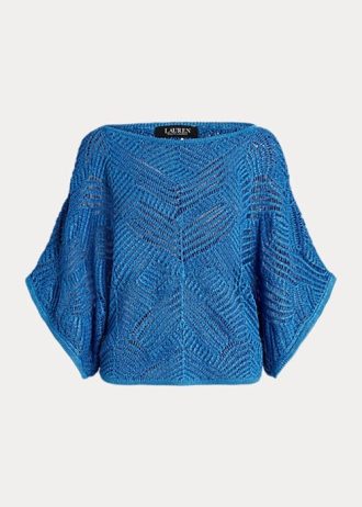 Suéteres Ralph Lauren de malla de algodón extragrande para mujer en azul
