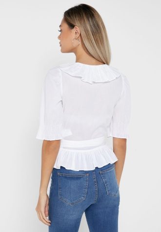 Tops blancos con detalle de volantes de Ralph Lauren para mujer