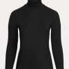 Tops de cuello alto de jersey Ralph Lauren negros para mujer Tops de cuello alto de jersey Ralph Lauren negros para mujer