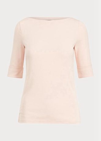 Tops de cuello barco de algodón Ralph Lauren para mujer en color rosa