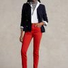 Vaqueros ajustados de tiro alto Ralph Lauren Tompkins para mujer en color rojo Vaqueros ajustados de tiro alto Ralph Lauren Tompkins para mujer en color rojo