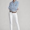 Vaqueros ajustados Ralph Lauren Tompkins blancos para mujer Vaqueros ajustados Ralph Lauren Tompkins blancos para mujer