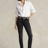 Vaqueros ajustados Ralph Lauren Tompkins negros para mujer