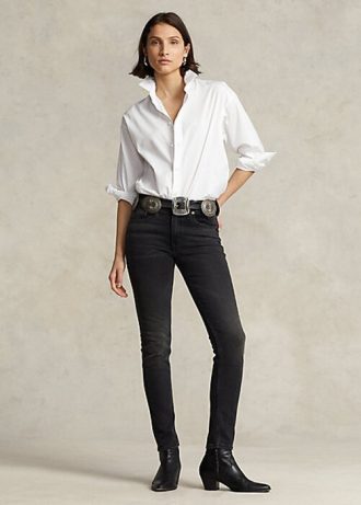 Vaqueros ajustados Ralph Lauren Tompkins negros para mujer