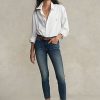 Vaqueros ajustados Ralph Lauren Tompkins para mujer en color índigo oscuro