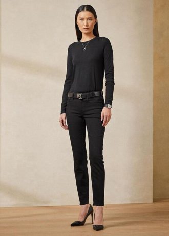Vaqueros negros Ralph Lauren 400 Matchstick para mujer