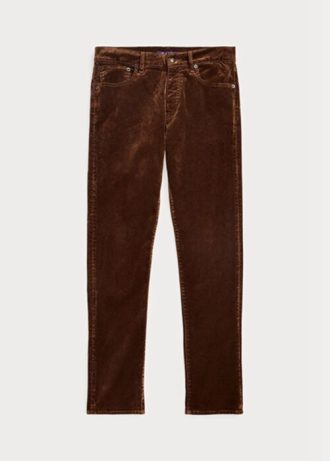 Vaqueros Ralph Lauren de terciopelo elástico de corte ajustado para hombre, color marrón