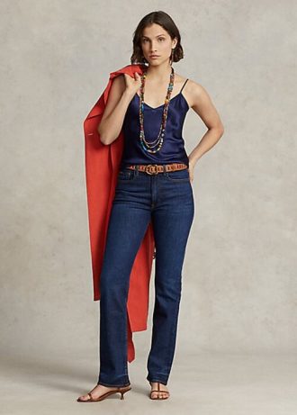 Vaqueros rectos de tiro alto Ralph Lauren para mujer de Royal Vaqueros rectos de tiro alto Ralph Lauren para mujer de Royal